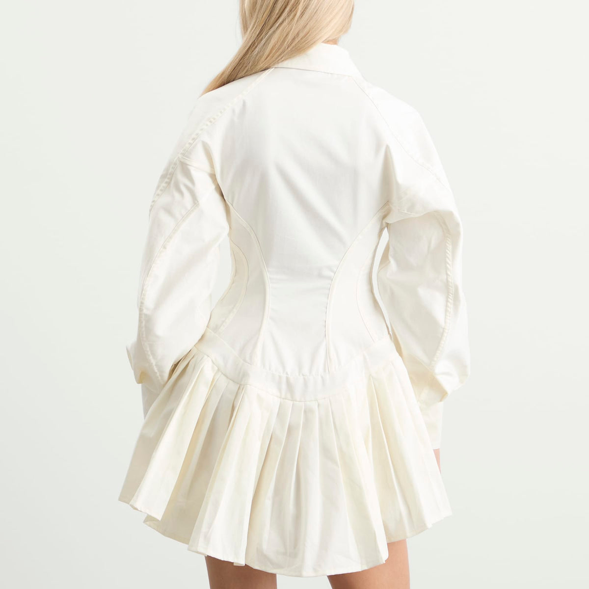Tolu Coker Contour Bustier Pleated Shirt Dress
