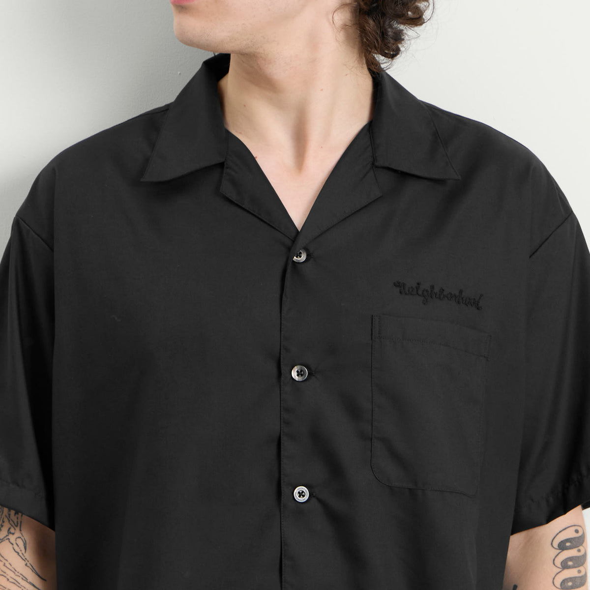 Neighborhood Solid Color Hawaiian Logo Shirt