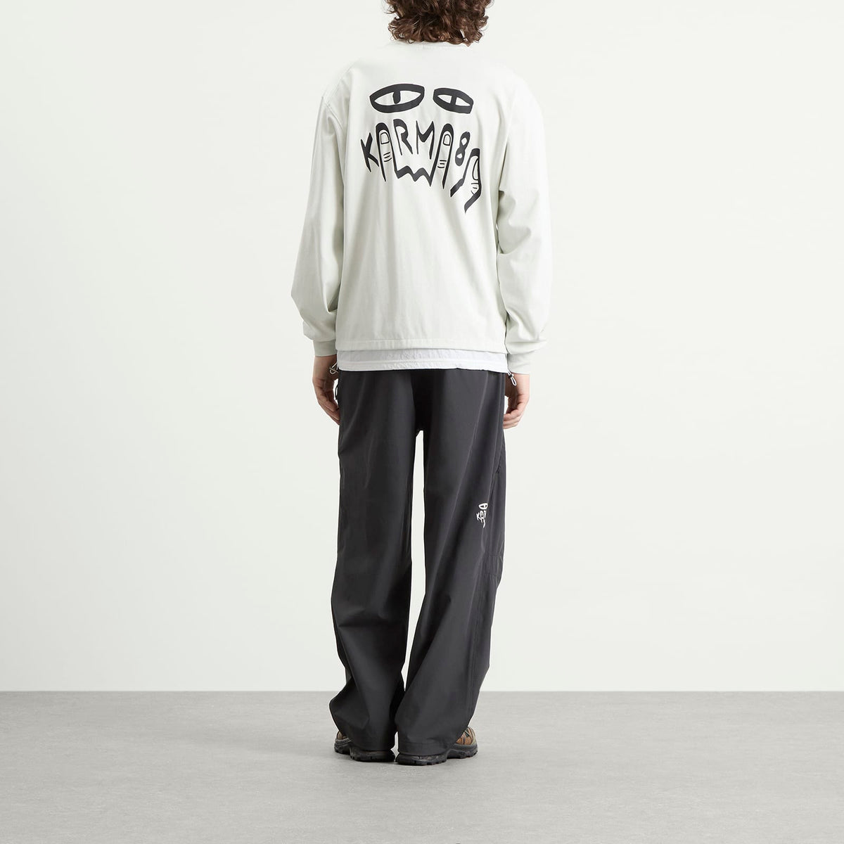 Karma8a Layered Long Sleeve Woven Hem T-Shirt