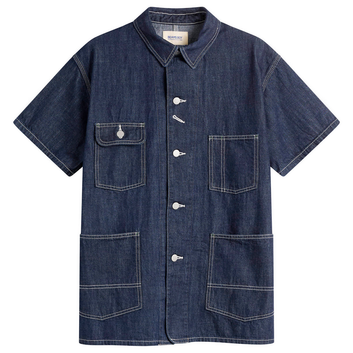 Beams Boy Denim Short Sleeve top