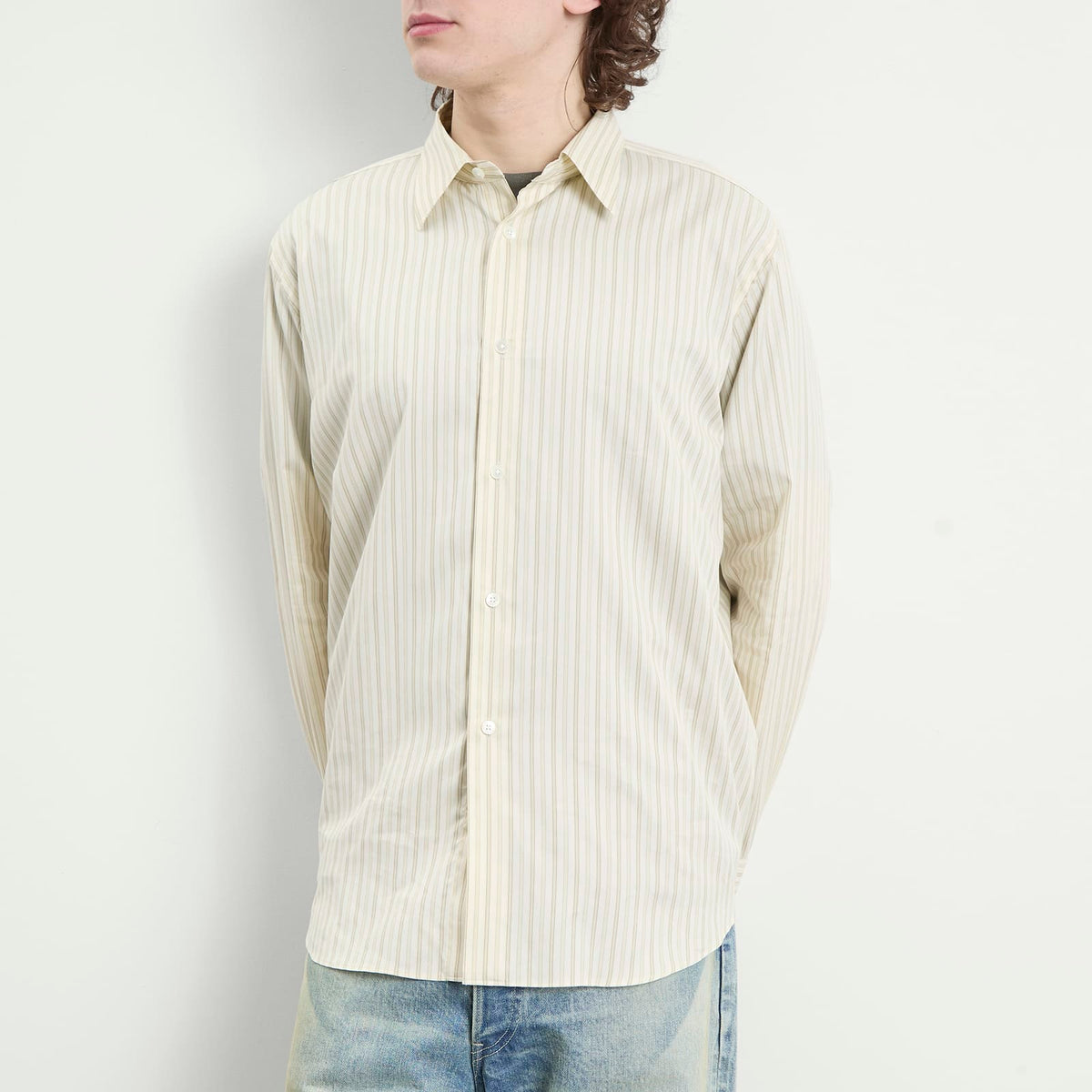 Auralee Cotton Silk Stripe Shirt