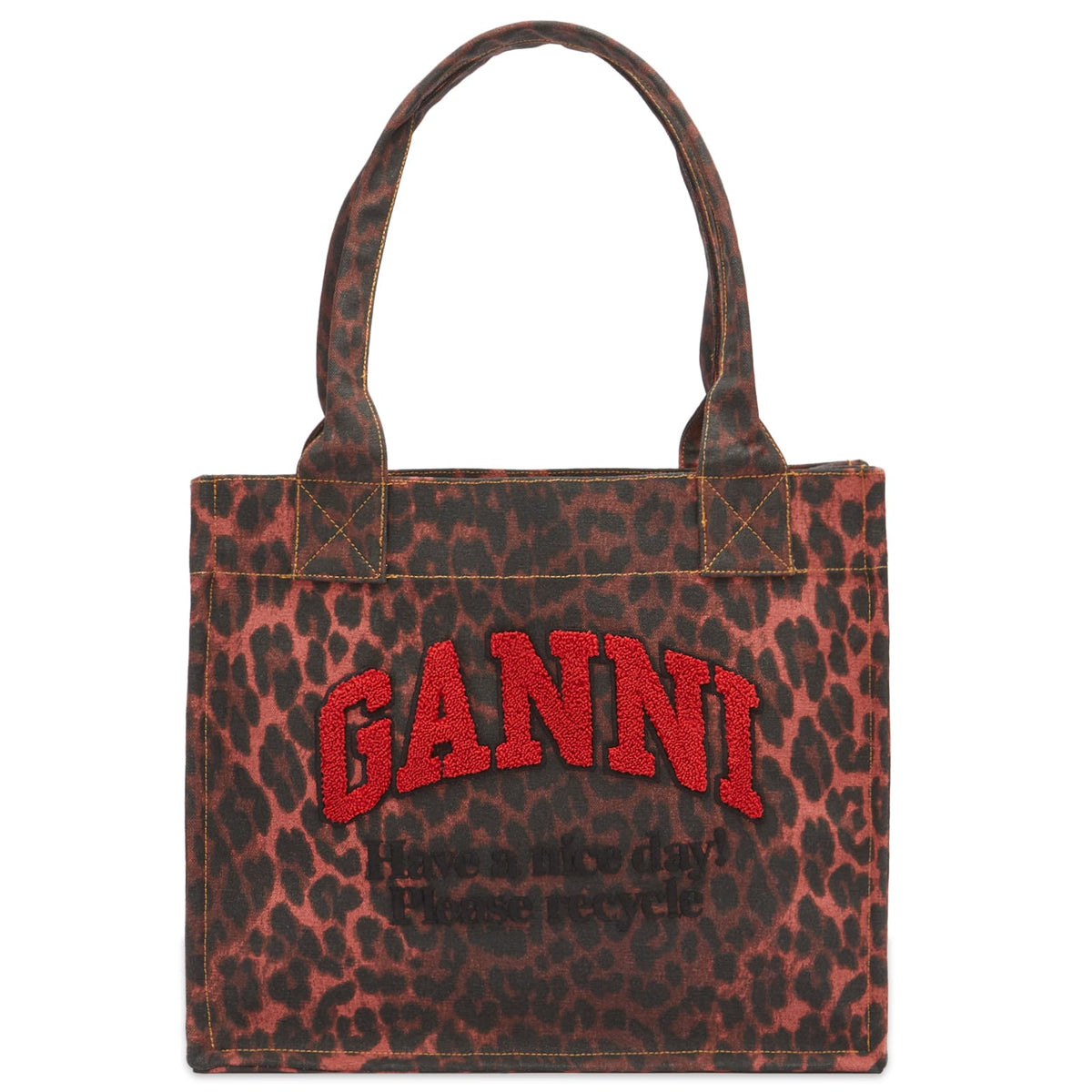 GANNI Large Easy Shopper Print Leo