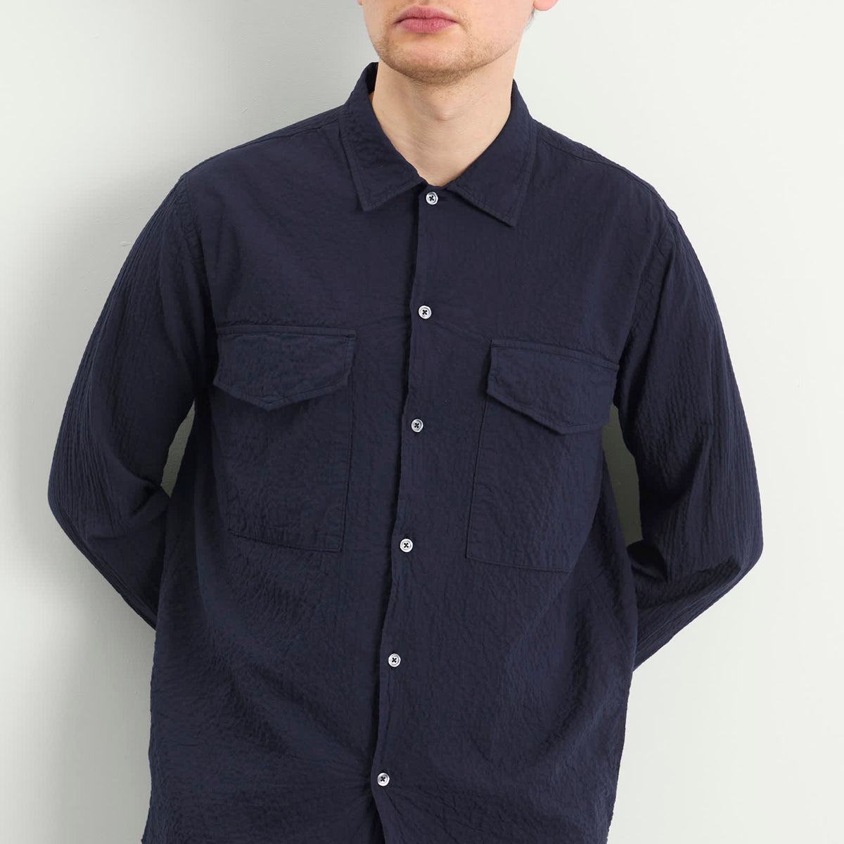 Universal Works Arten Seersucker Attendant Overshirt