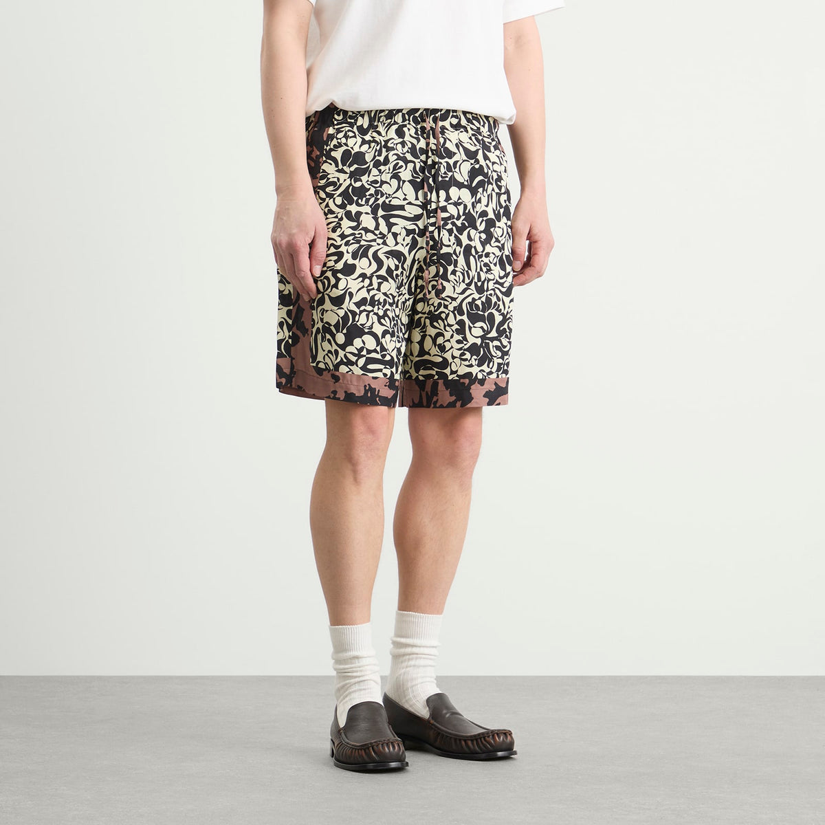 Dries Van Noten Squiggle Border Print Shorts