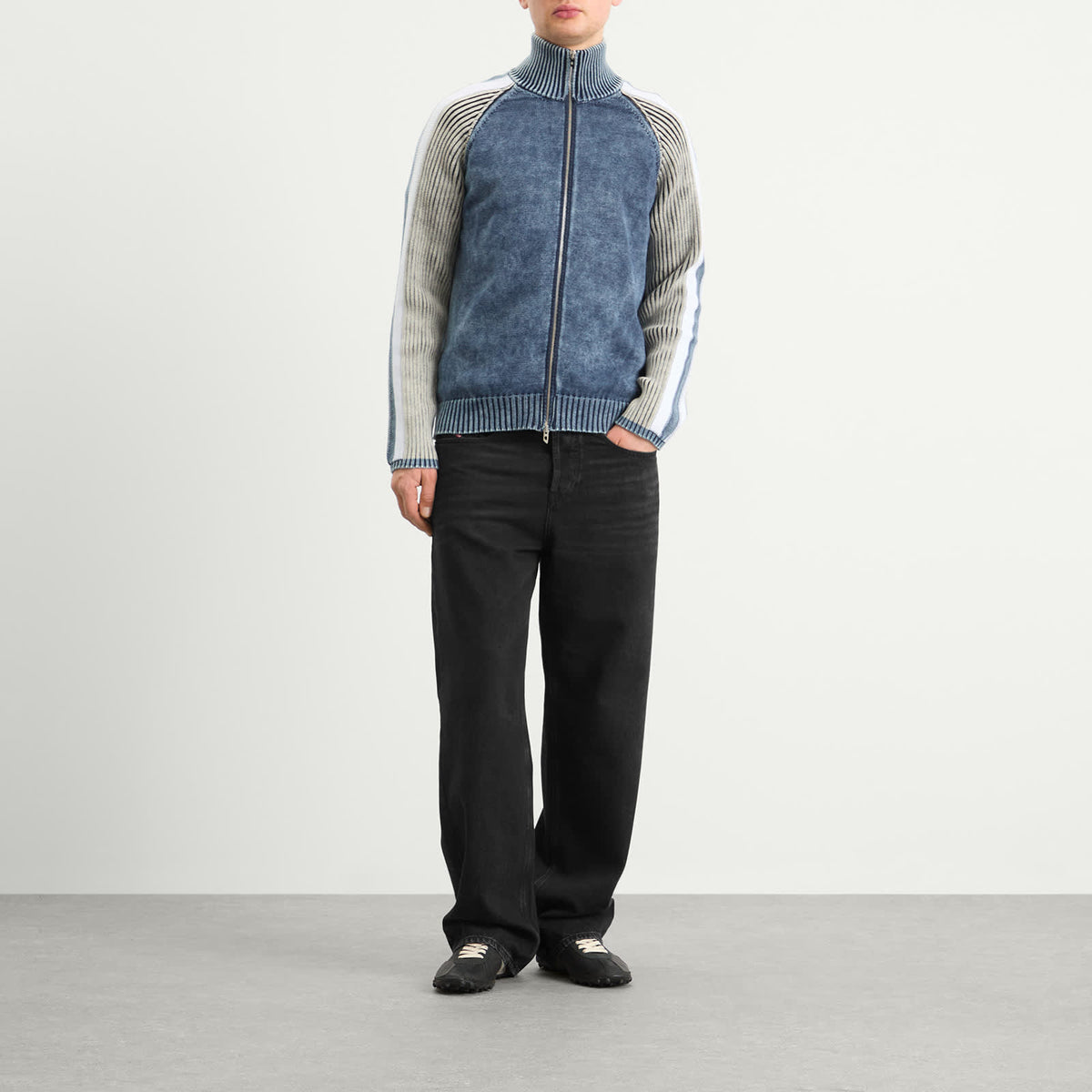 Diesel Indigo Knit Zip Cardigan
