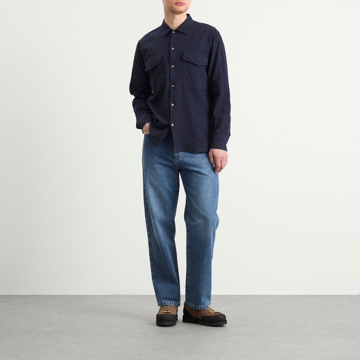 Universal Works Arten Seersucker Attendant Overshirt