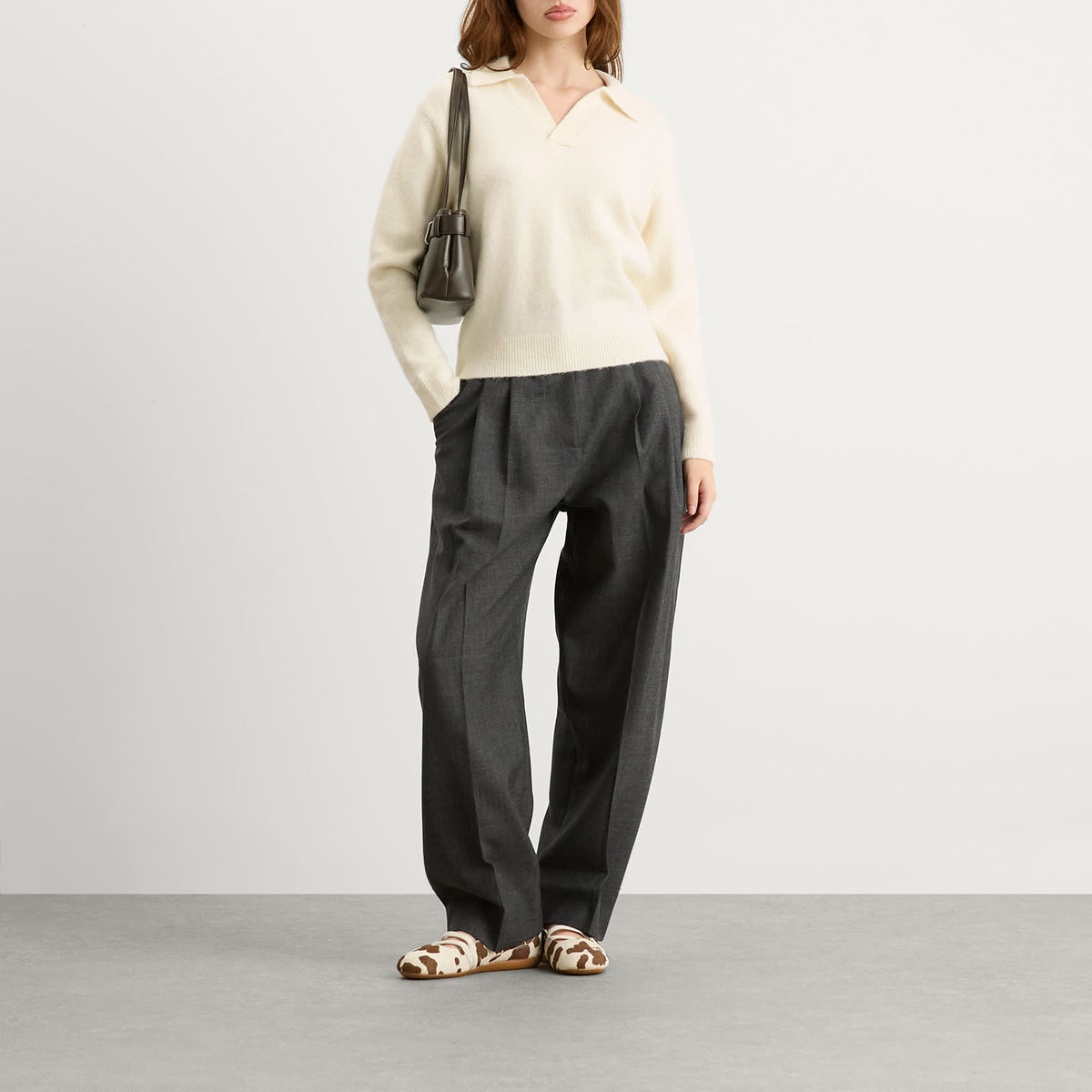 Dunst Open Collar Knit Jumper
