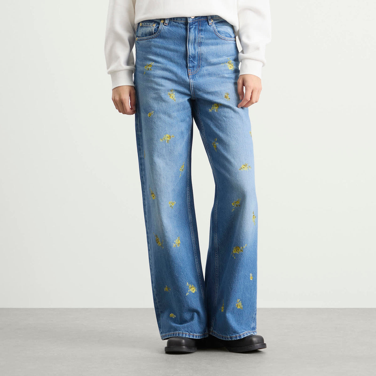 GANNI Printed Flower Lari Jeans