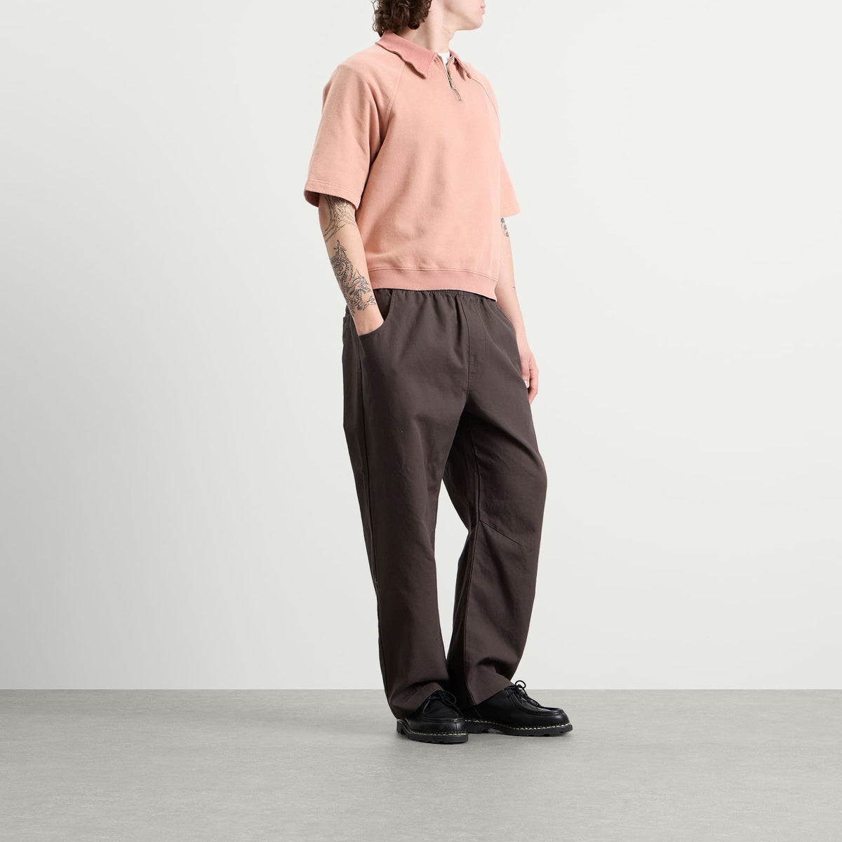 Bound Snow Wash Jersey Half Zip Polo