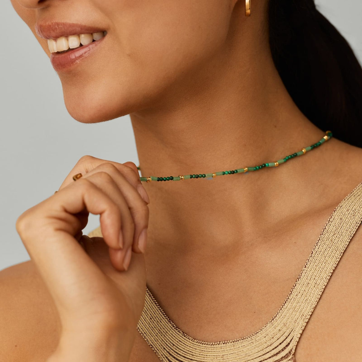 Missoma Beaded Gemstone Choker Necklace