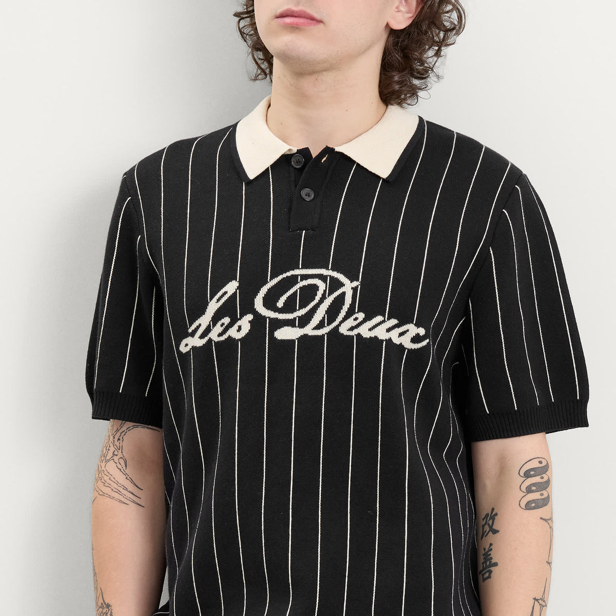 Les Deux Pinstripe Knitted Polo