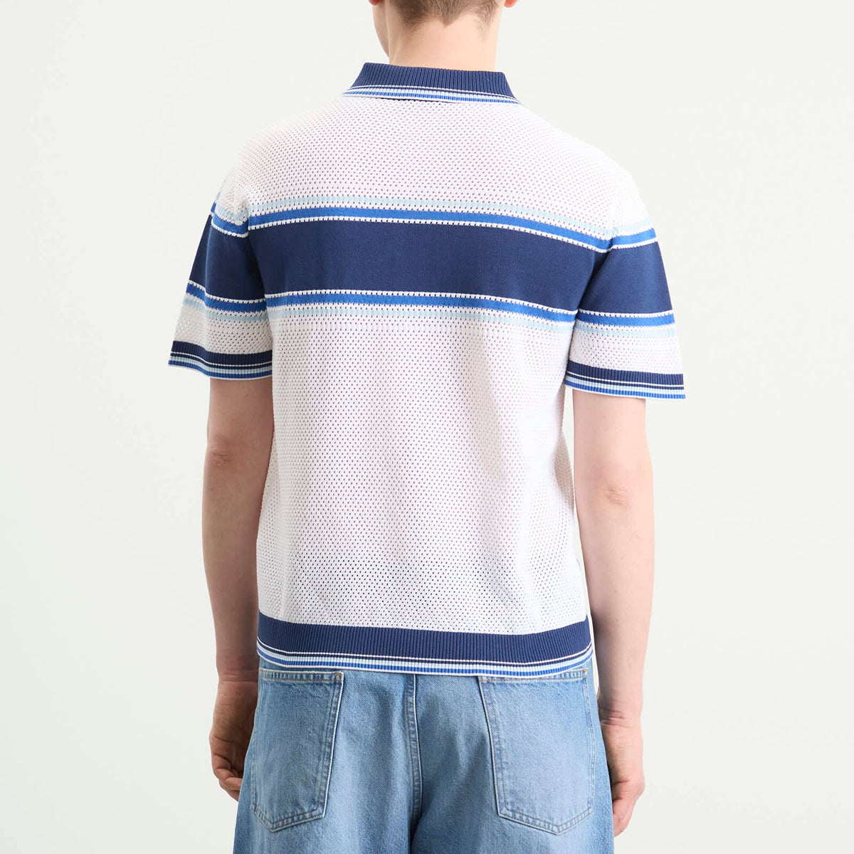 Casablanca Mesh Stripe Polo