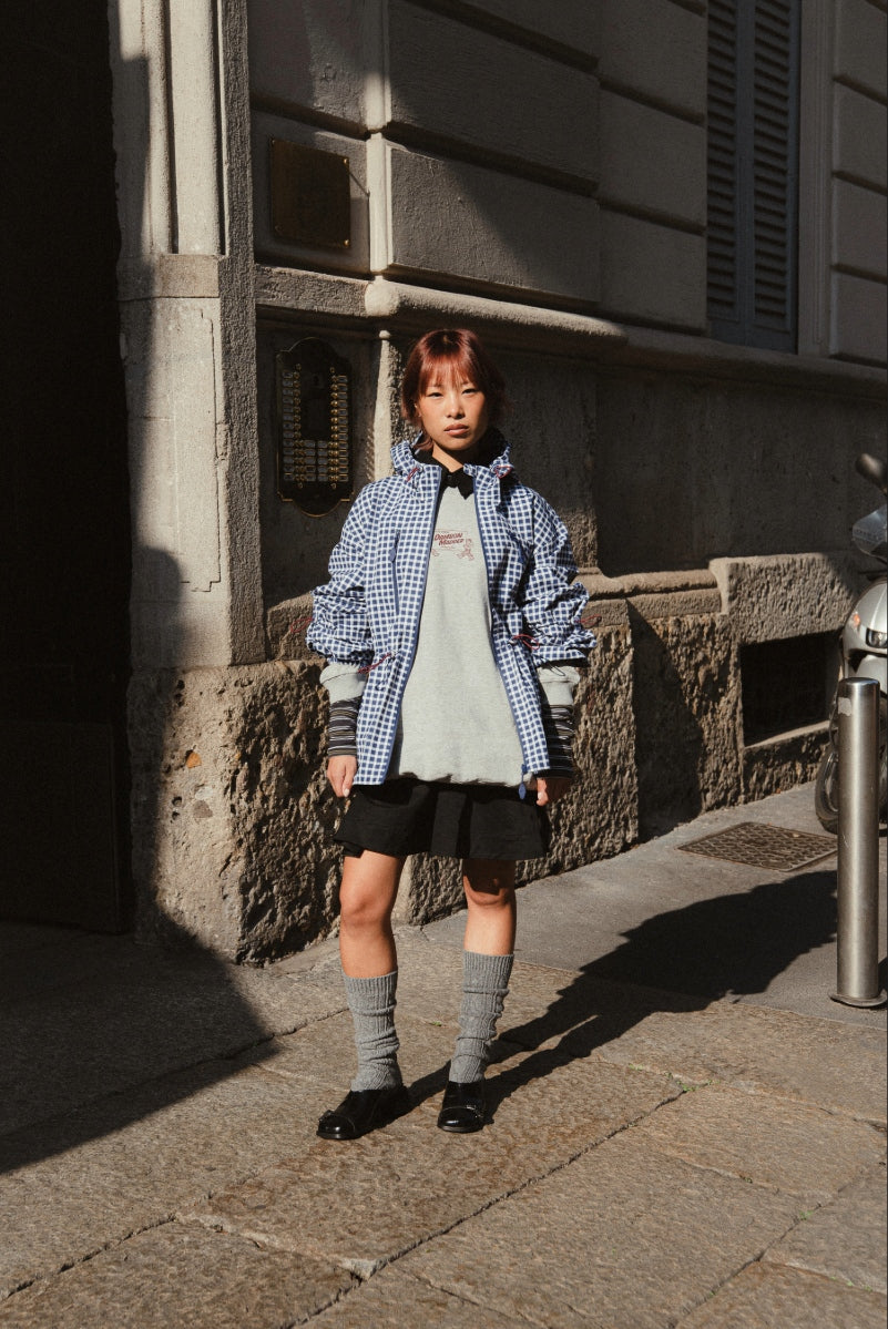 A model wears the Damson Madder Matilda Jacket