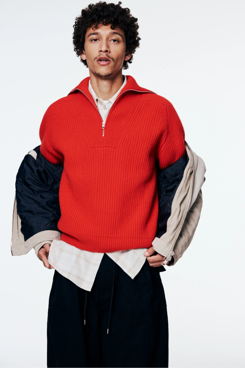A model wearing Jil Sander knitwear