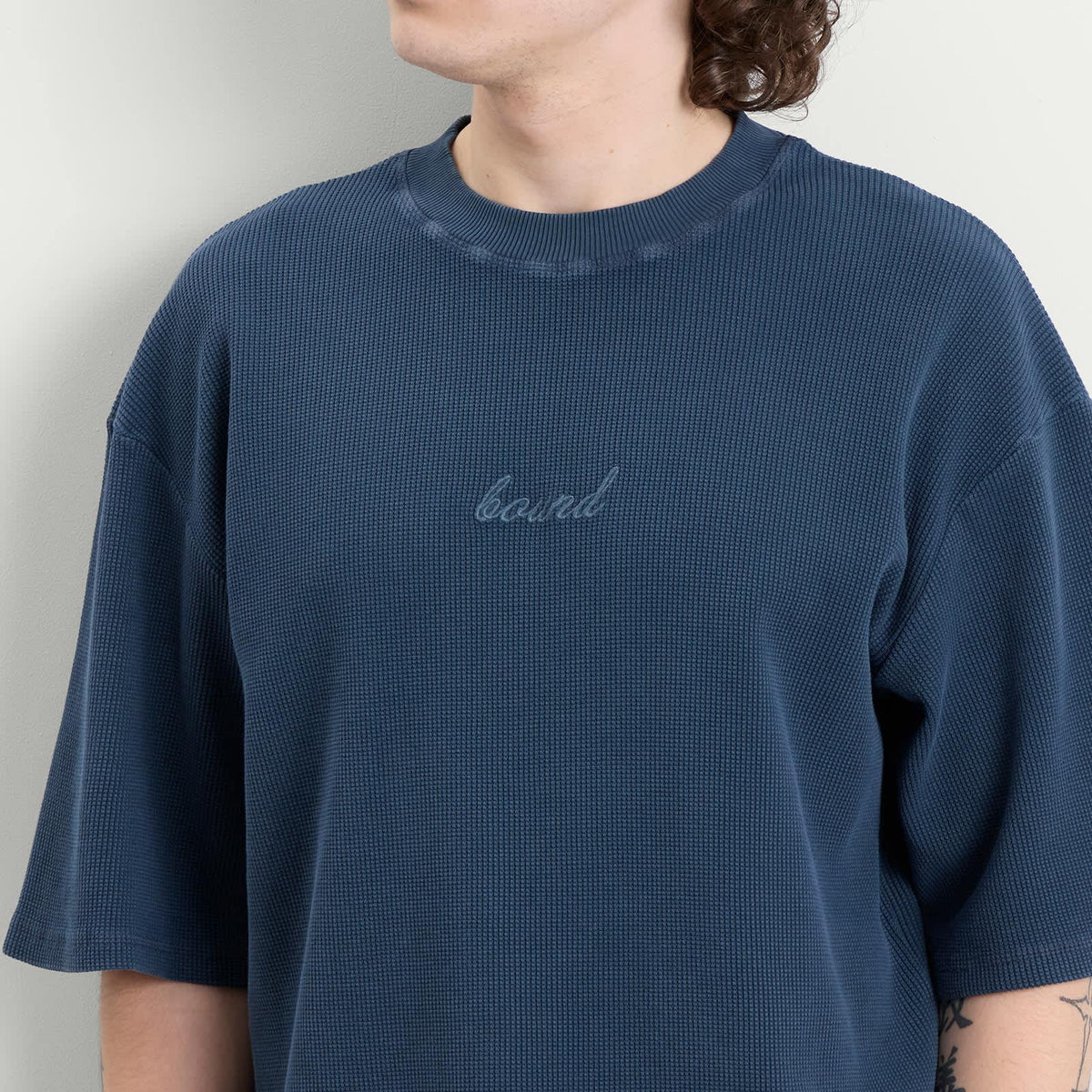 Bound Acid Wash Organic Waffle T-Shirt
