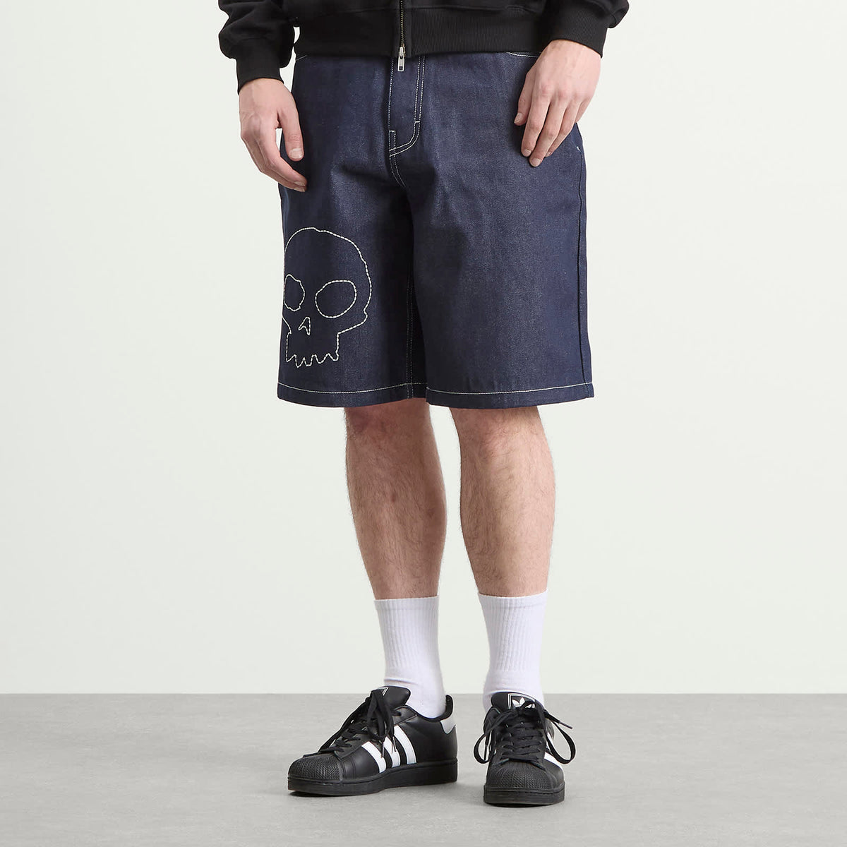 Pleasures x Zero Skull Denim Shorts