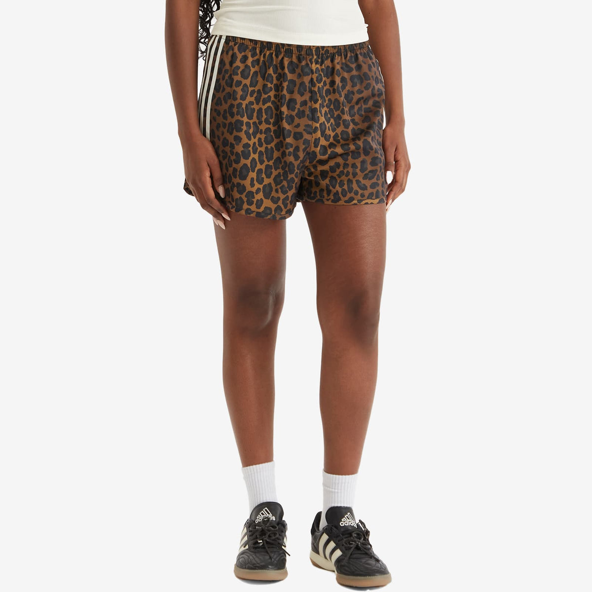 Adidas Satin Leopard Print Shorts
