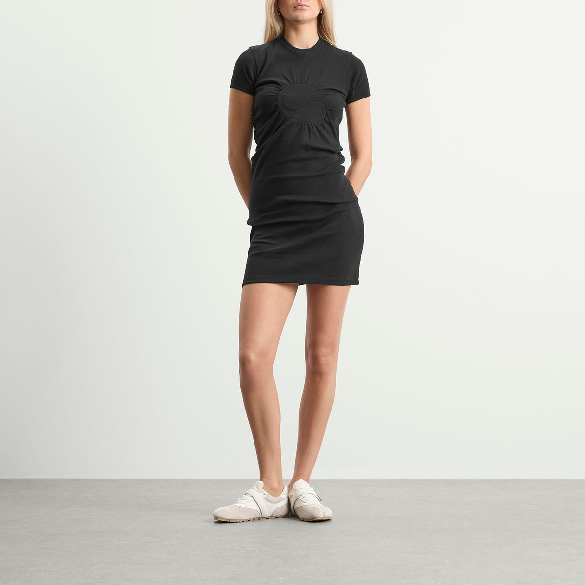Coperni C-Logo Gathered Mini Dress