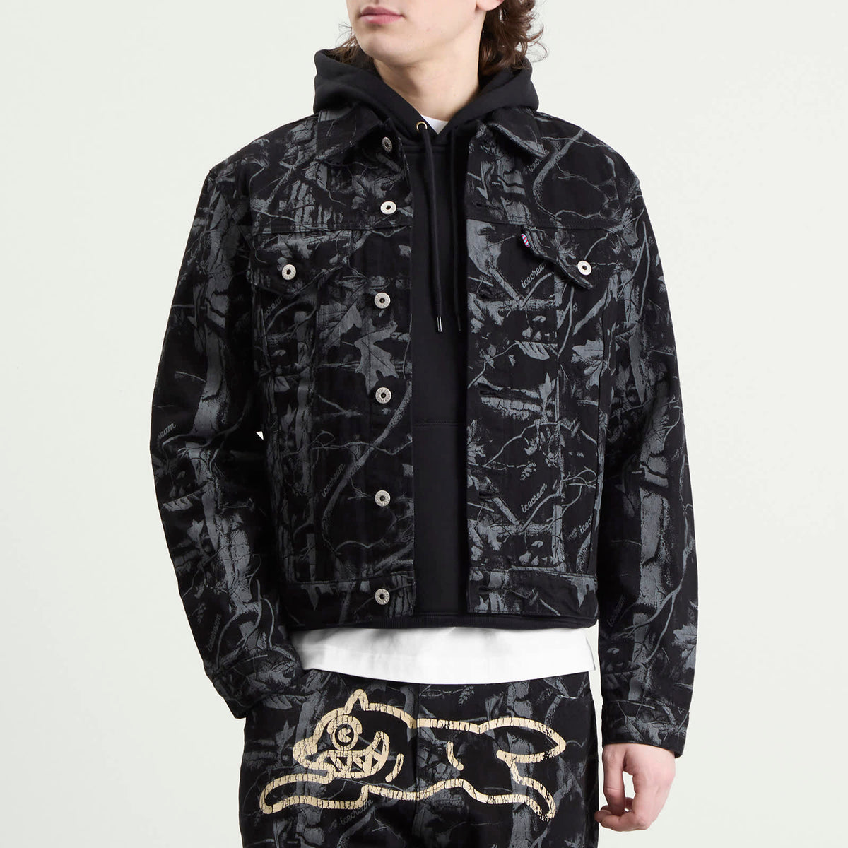 ICECREAM Tree Camo Denim Trucker Jacket