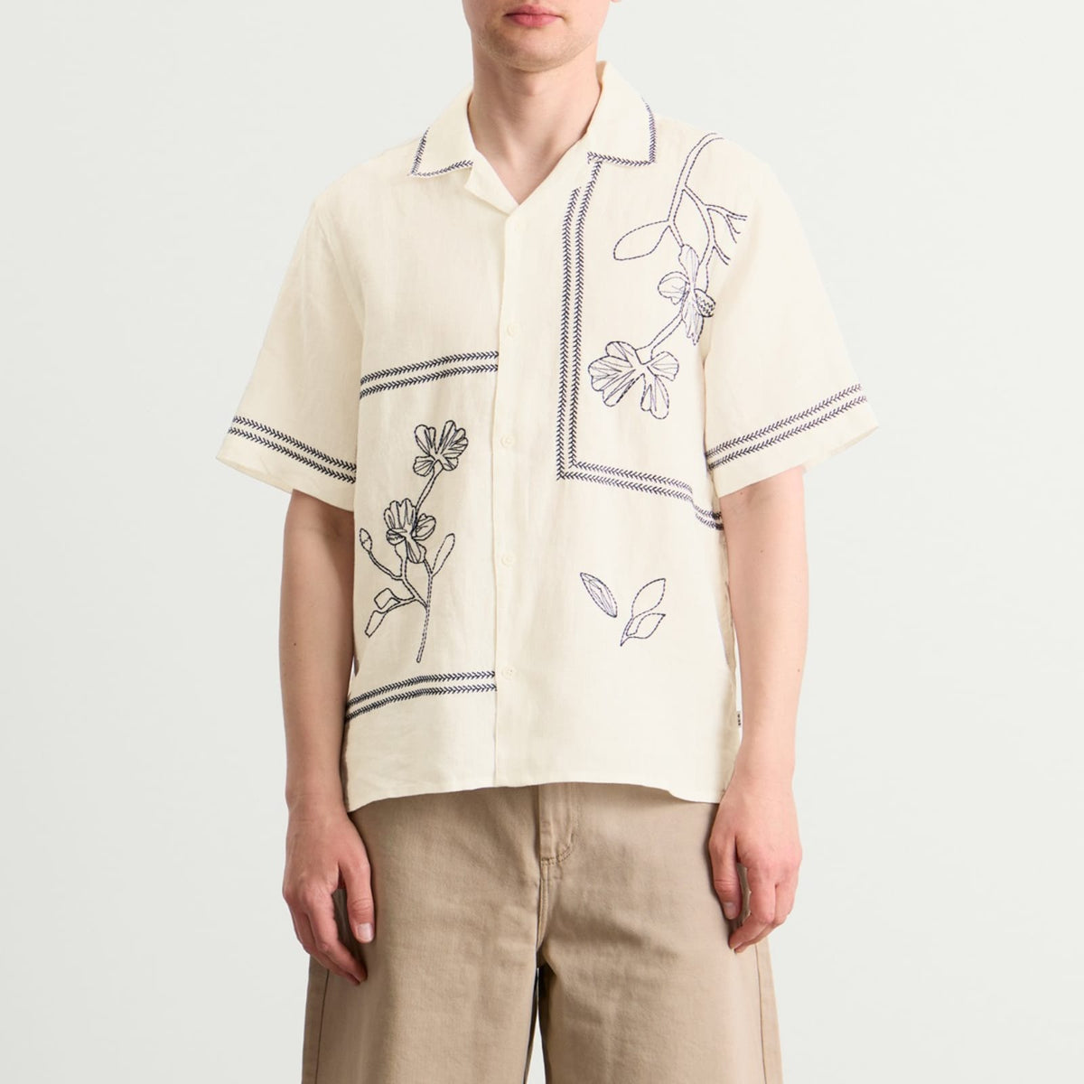 Wax London Didcot Grid Flowers Vacation Shirt