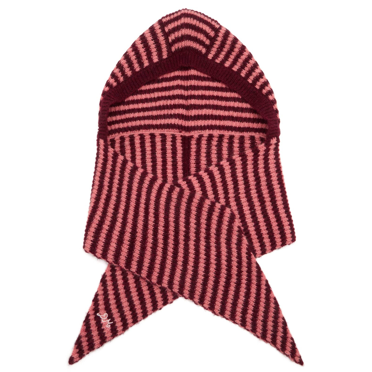 Damson Madder Tie Front Stripe Hood