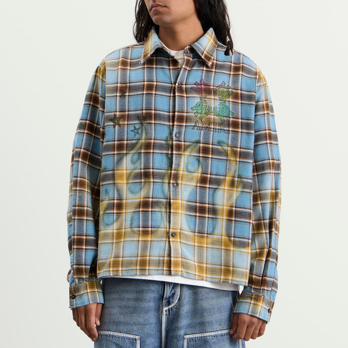 Amiri MA Quad Flames Flannel Shirt
