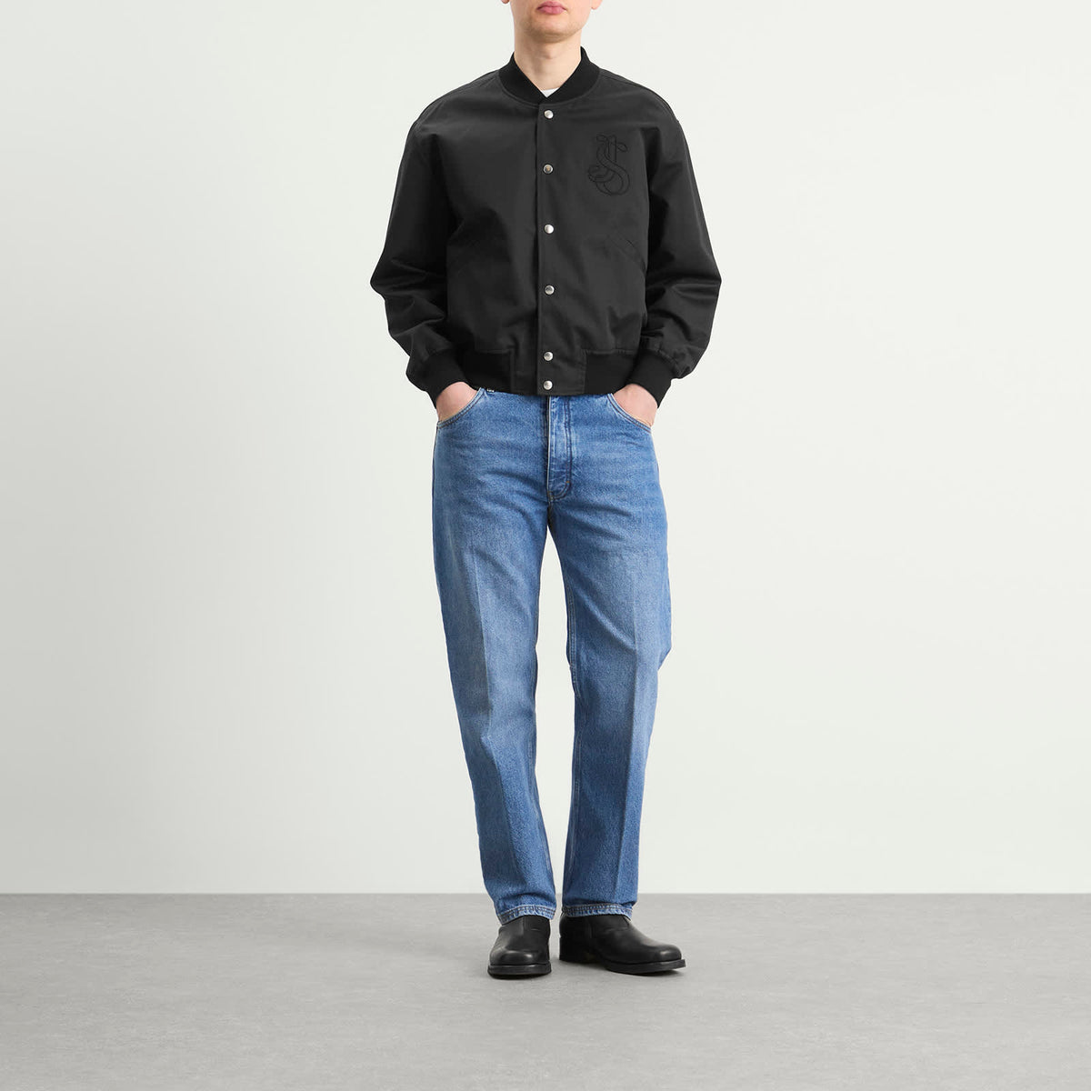 Jil Sander Snap Closure Varsity Jacket