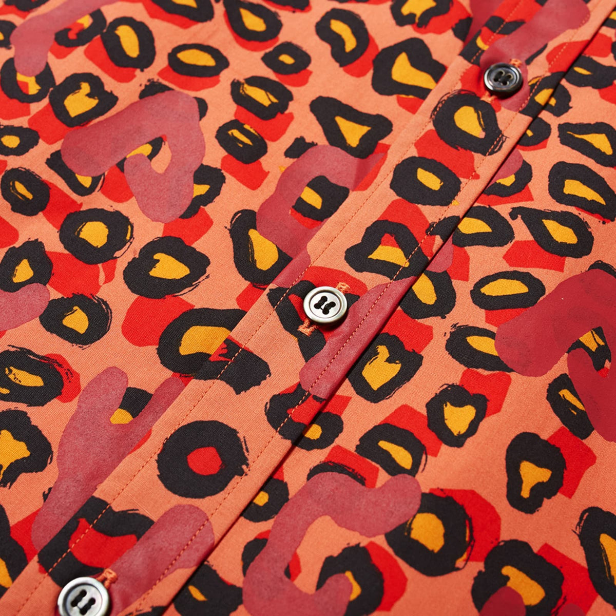 Comme des Garcons Black Leopard Print Short Sleeve Shirt