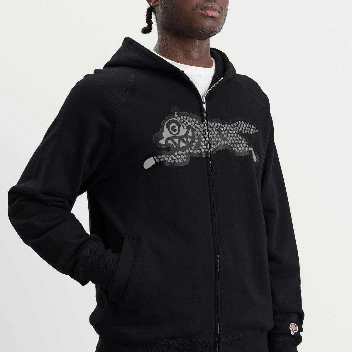 ICECREAM Glitter Running Dog Zip Through Hood