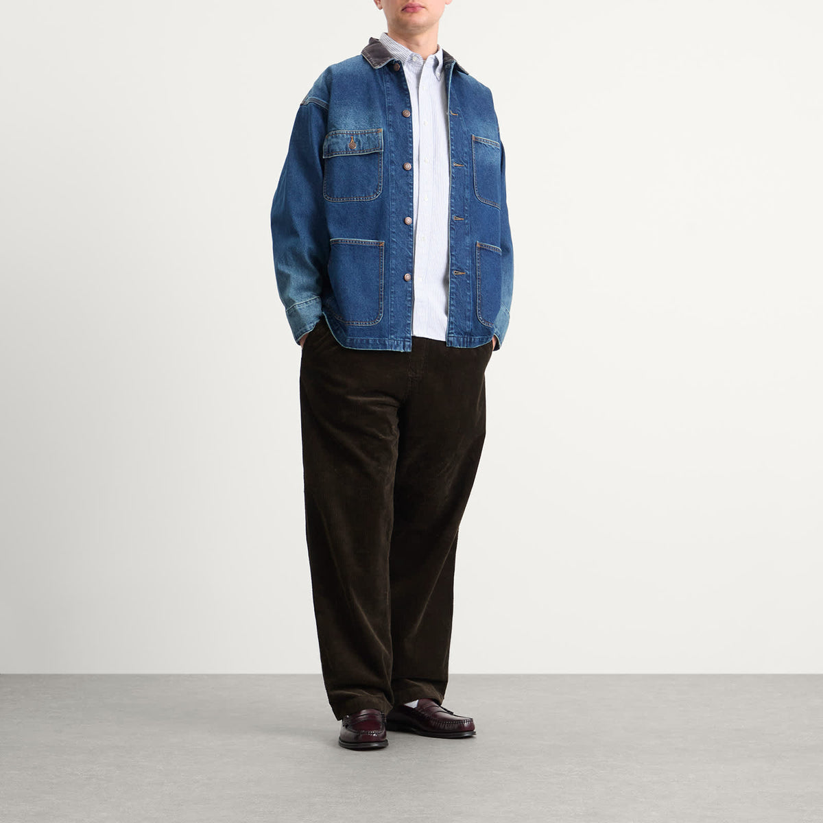 Beams Plus Button Down Candy Stripe Shirt
