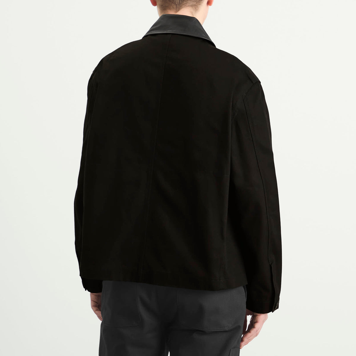 Studio Nicholson Dover Leather Collar Canvas Barn Jacket