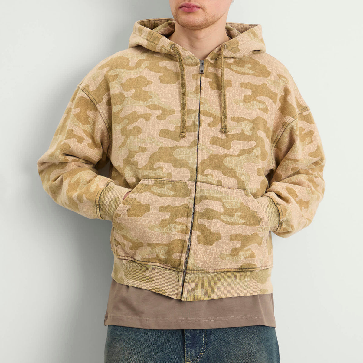 Daily Paper Boxy Camo Zip Hoodie