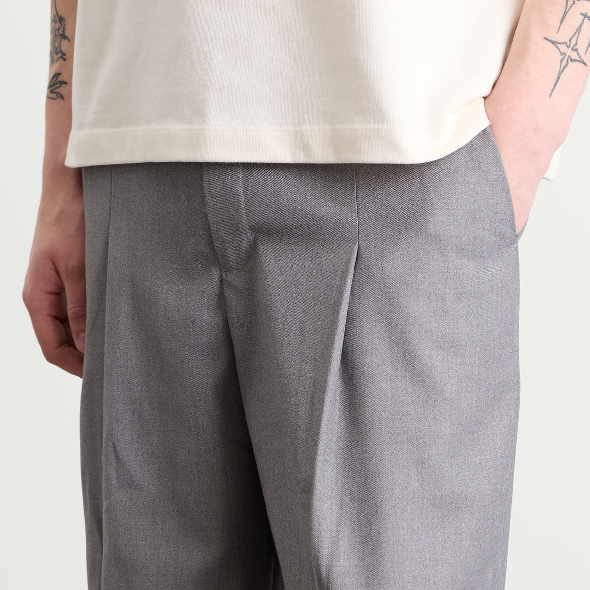 about:blank Tailored Wide Leg Trouser
