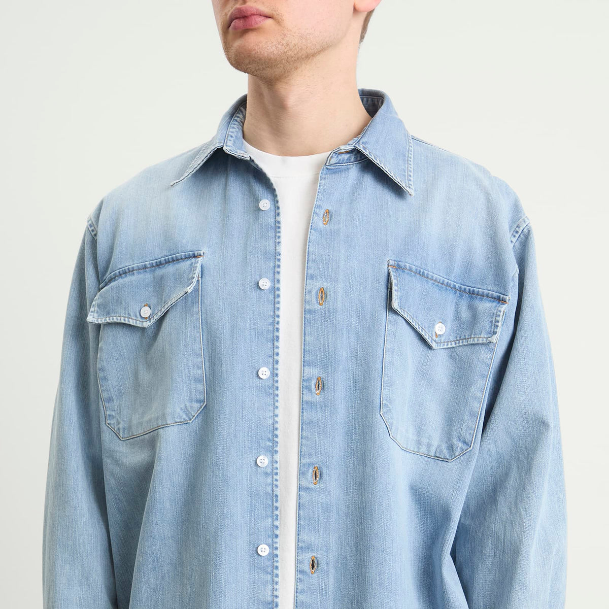 Carter Young Washed Denim Utility Hugo Shirt