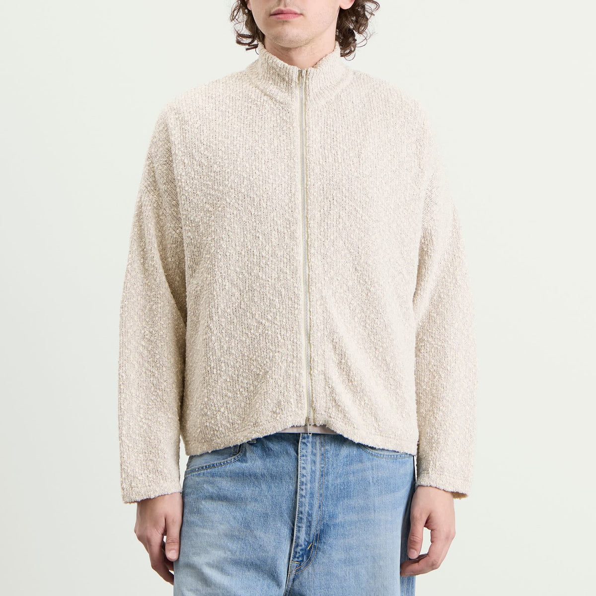 PICANTE Boucle Funnel Zip Through Knit