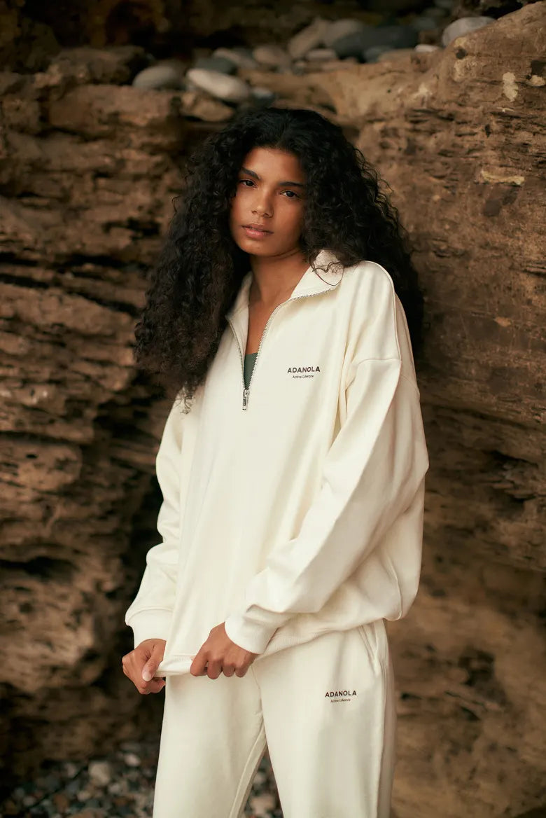 Model wearing Adanola jumper that's exclusive to END.