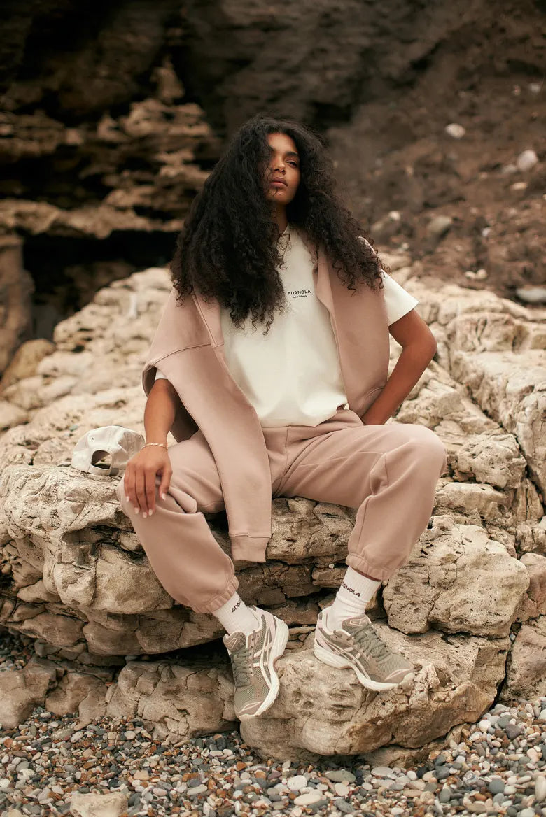 Model wearing Adanola tracksuit that's exclusive to END.