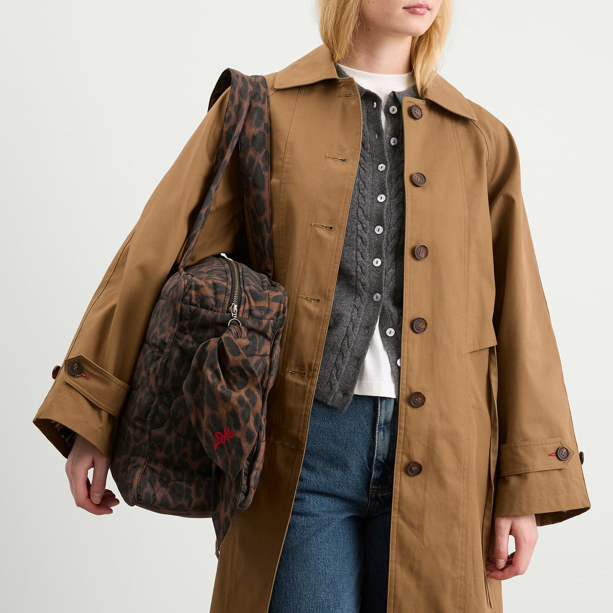 Damson Madder Dark Leopard Quilted Tote Bag