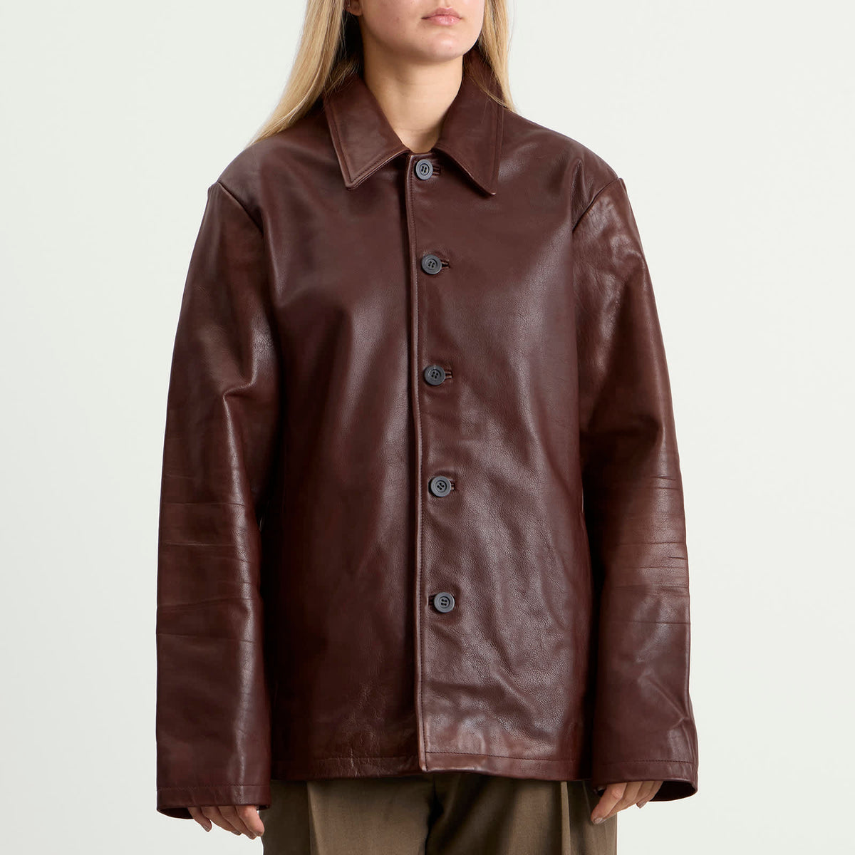 Studio Nicholson Landau Slim Fit Leather Jacket