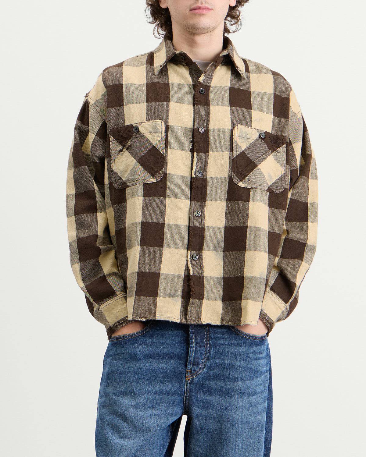 Diesel Distressed Flannel Shirt