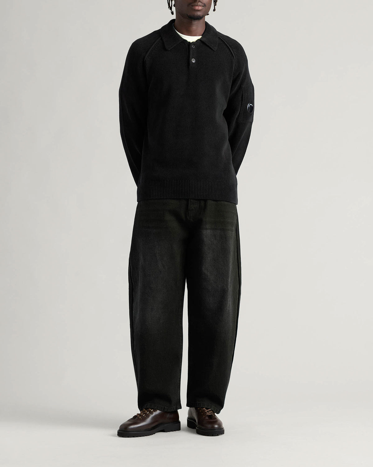 C.P. Company Chenille Knit Polo Sweater