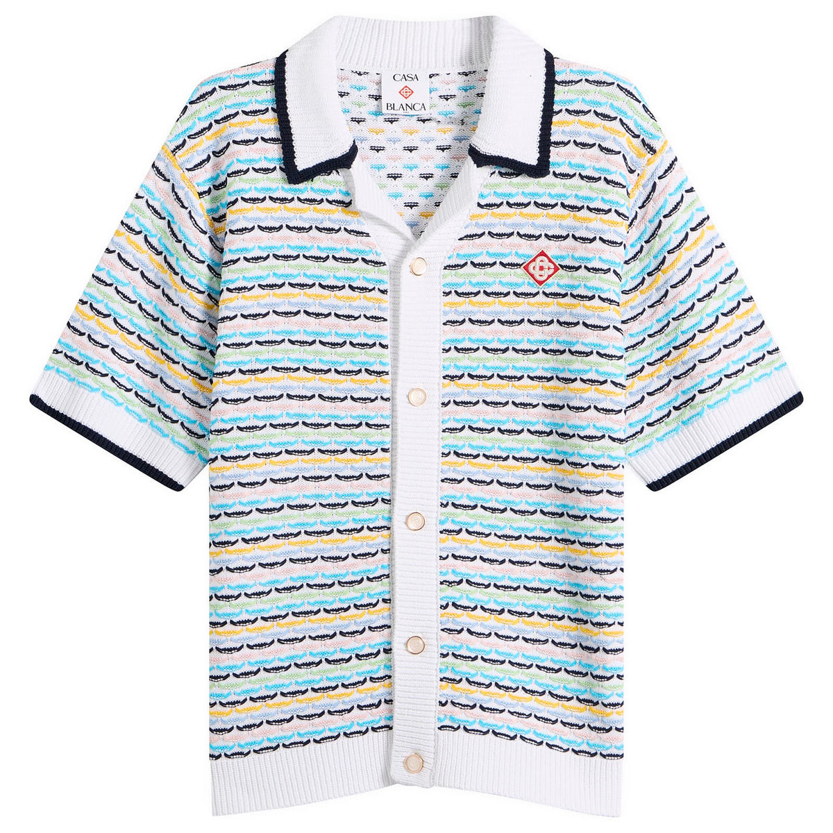 Casablanca Tuck Stitch Short Sleeve Shirt