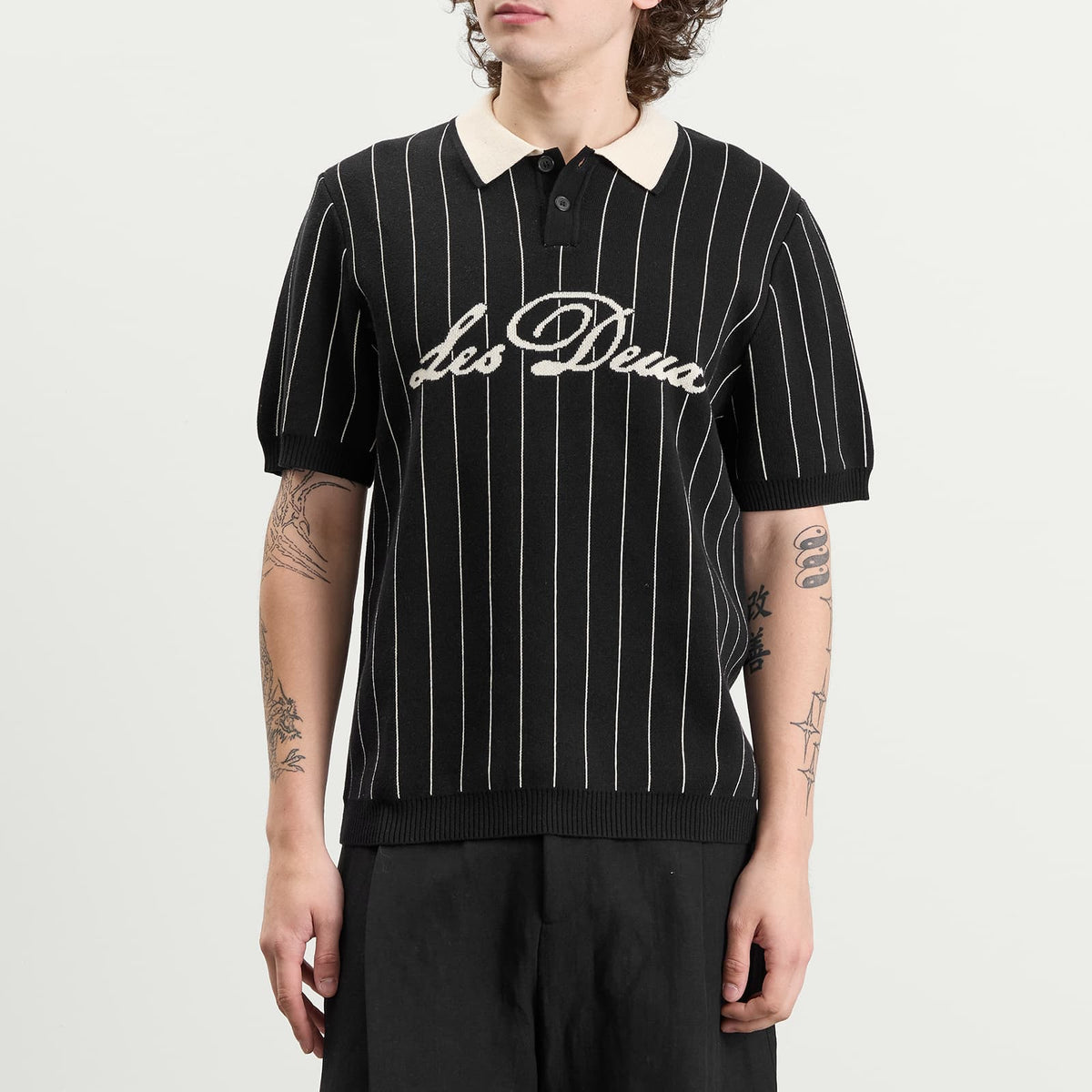 Les Deux Pinstripe Knitted Polo