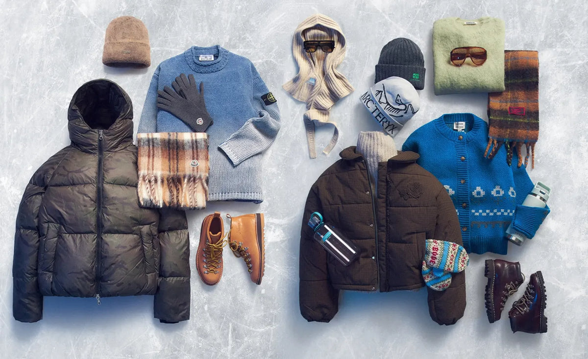 Collage of outdoor clothing available at END.
