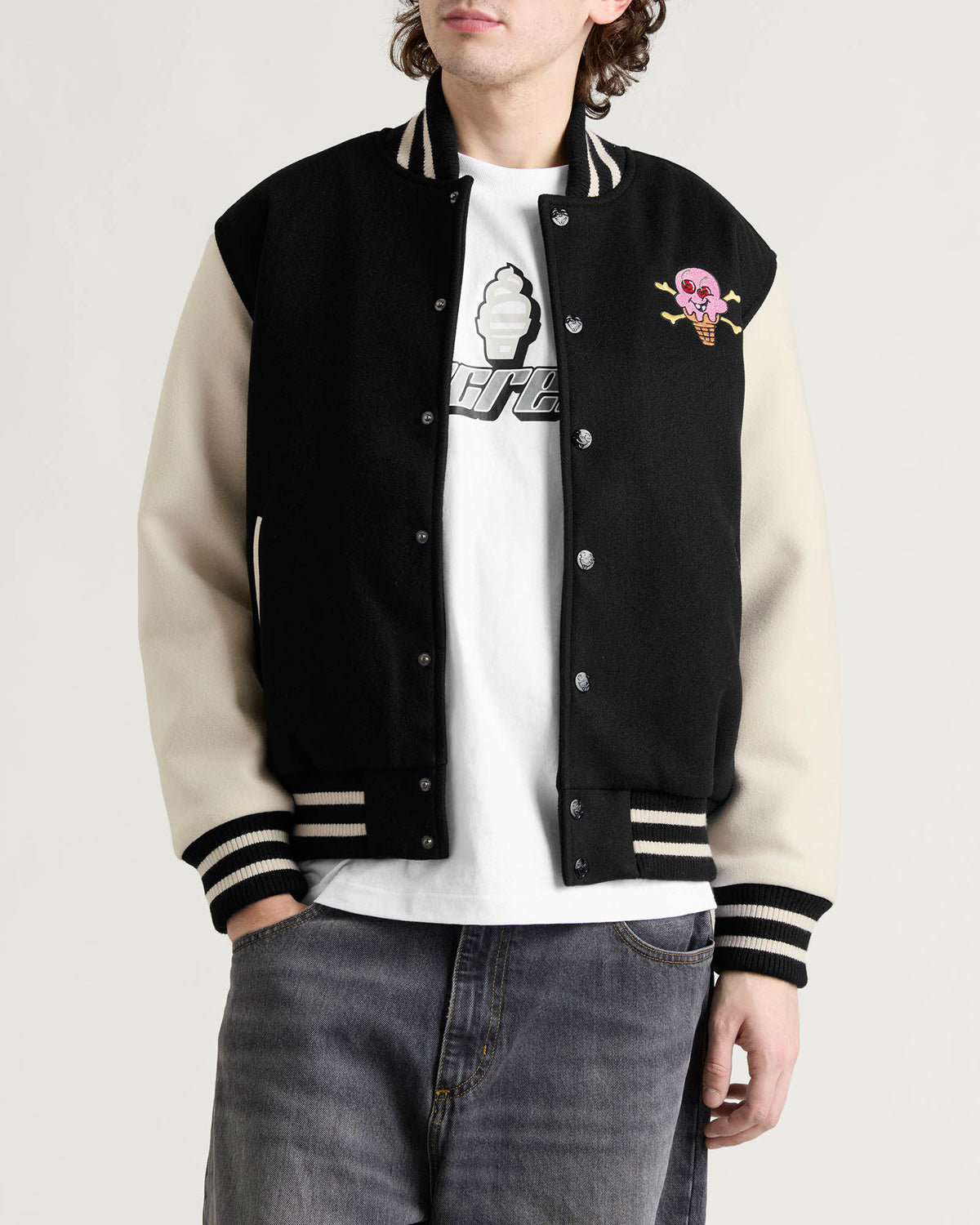 ICECREAM Cones & Bones Varsity Jacket