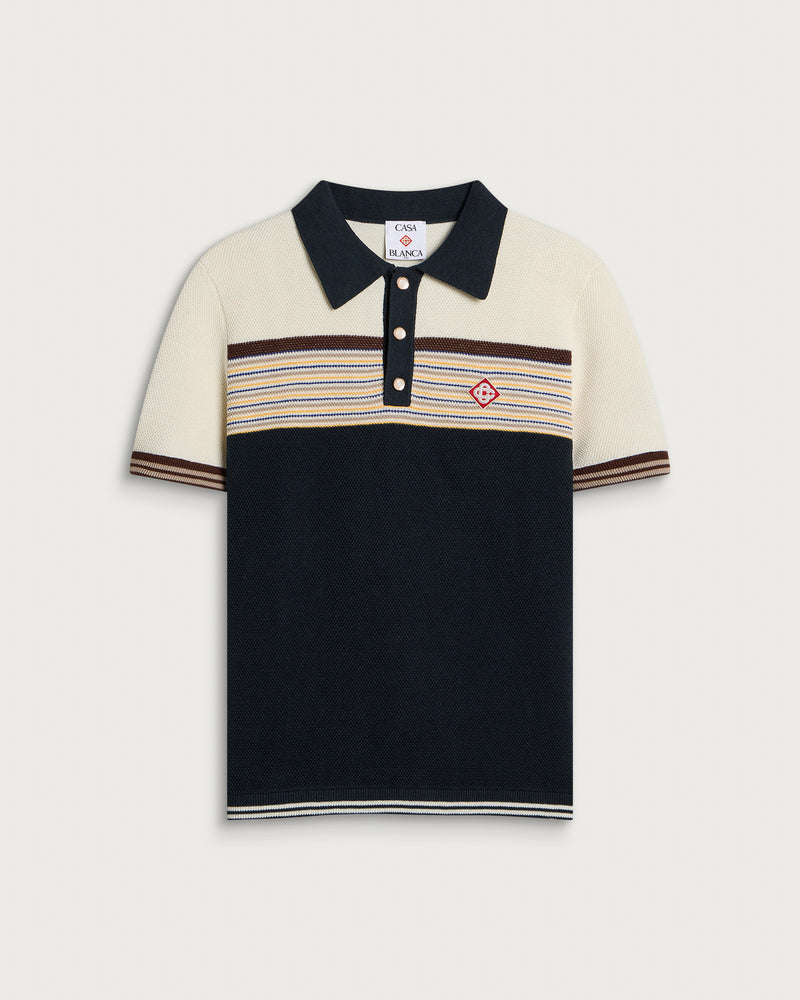 Casablanca Cafe Stripe Polo Shirt