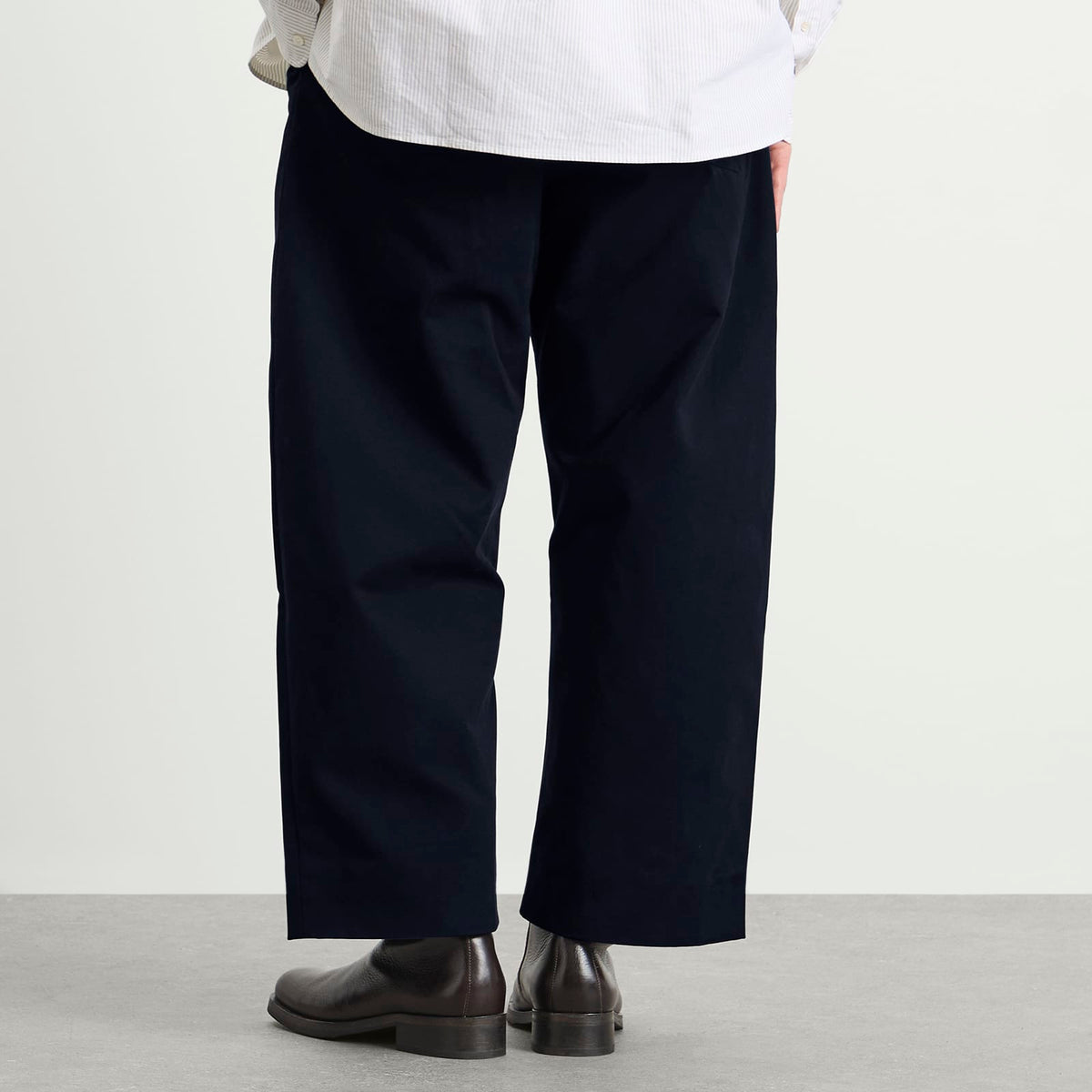 Studio Nicholson Sorte Peached Cotton Pleat Volume Pant