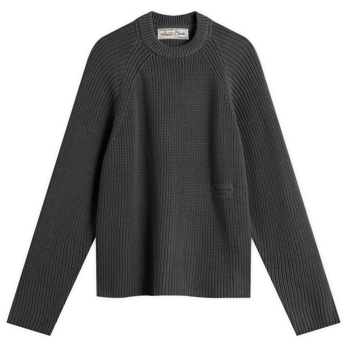 about:blank Rib Mock Neck Crew