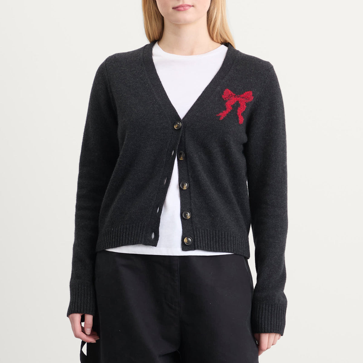 GANNI Graphic Wool Cardigan