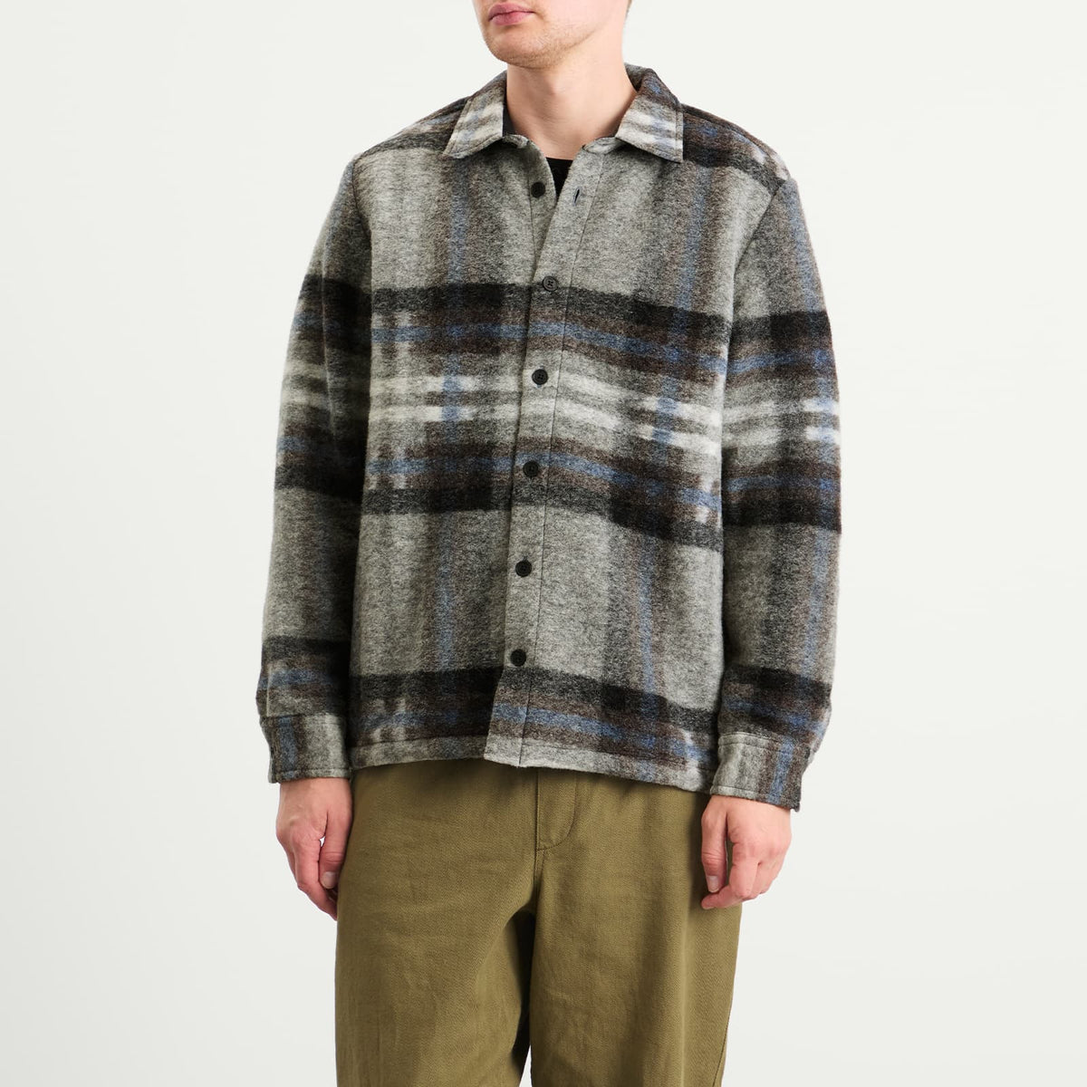Wax London Nolan Wool Check Overshirt